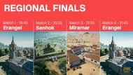 Day 1 Map schedule